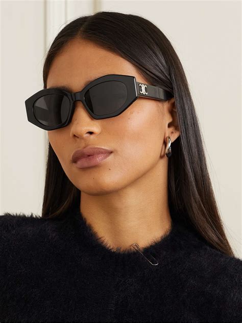 celine cat eye sunglasses black acetate|Celine ivory cat eye sunglasses.